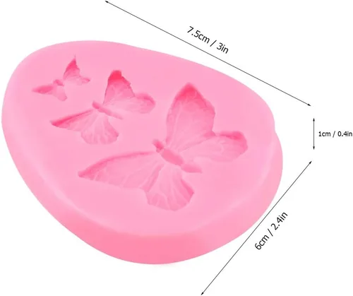 Vista 2 de Moldes en forma de mariposas, molde de silicona para pastel de fondant, moldes de hielo para pasteles, fondant