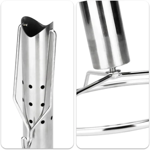 Vista 9 de Onlyfire - Estante para freír pollo y aves de corral con elevador de mango Hook for Deep Fry Pot Grill, Stainless Steel, Vertical Turkey Fryer