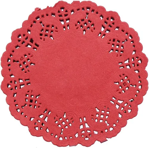 Vista 7 de DECORA Tapones redondos de encaje de papel azul de 3.5 pulgadas para decoración de vajilla, paquete de 100