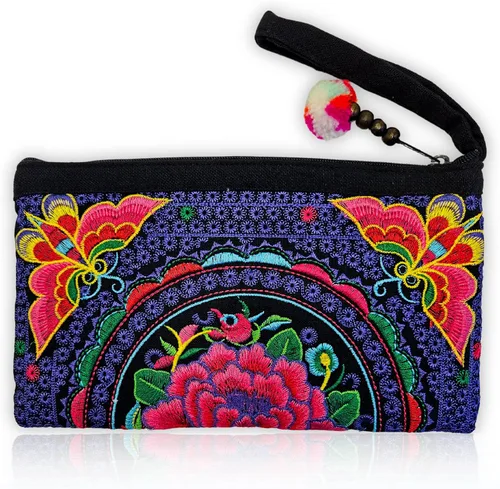 Vista 26 de Sabai Jai - Bolso de pulsera para teléfono inteligente - Carteras de embrague bordadas a mano Boho