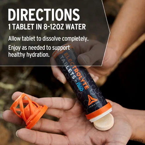 Vista 5 de Fluid Tactical - 40 tabletas de electrolitos efervescentes Uva 320 mg de sodio, 160 mg de potasio Prevención de deshidratación y recuperación