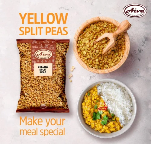 Vista 4 de Aiva Yellow Split Peas Secos (Vatana, Matar) Natural Guisantes amarillos secos Legumbres secas - 4 libras de secado rápido (4 libras)