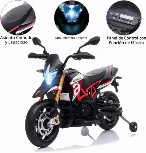 Vista 7 de TOBBI 12 V Aprilia - Motocicleta con licencia para niños