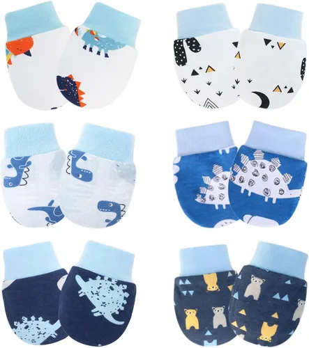 Vista 11 de Manoplas de bebé antiarañazos, guantes suaves para niños y niñas de 0 a 6 meses