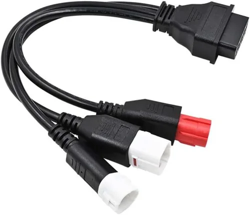 Vista 2 de 3pin 4pin 6pin a 16pin cable conector 3 en 1 OBD2 adaptador de diagnóstico línea de conversión apto para Yamaha Honda Euro5 motocicleta