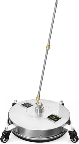 Vista 8 de Sun Joe SPX-SC14 - Limpiador universal de superficie de hidrolavadora de 14 pulgadas con 4 ruedas, acero inoxidable, 1/4 de pulgada, resistente