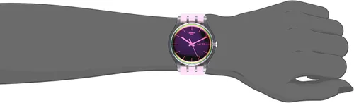 Vista 4 de Swatch Correa de silicona de cuarzo transformación, rosa, reloj casual 20 (Modelo SUOK710), Rosado, usone size, Pulsera
