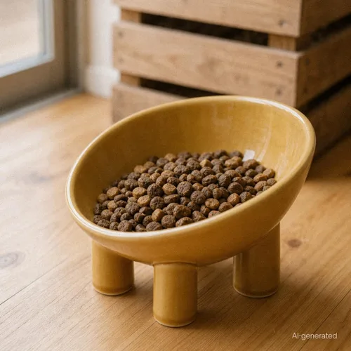 Vista 7 de WENSHUO Cuenco elevado para gatos, cuenco de comida de cerámica para gatos