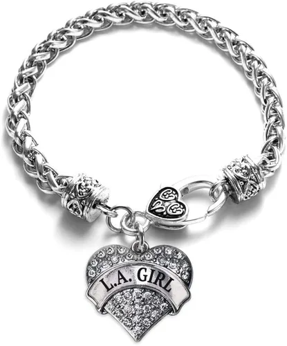 Vista 179 de Inspired Silver - Pulsera de plata con dije de corazón pavé con joyas de circonita cúbica