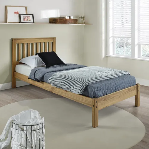 Vista 2 de Furniture Dash - Marco de cama de listones de madera - Tamaño individual - Cama de madera con cabecera - Plataforma tamaño individual - Sin ruido