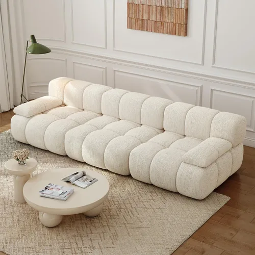Vista 15 de Settab Sofá modular de nube modular de 118.5 pulgadas con otomana móvil, sofá de pana moderno de 4 asientos, asiento profundo, sofá sin hueso