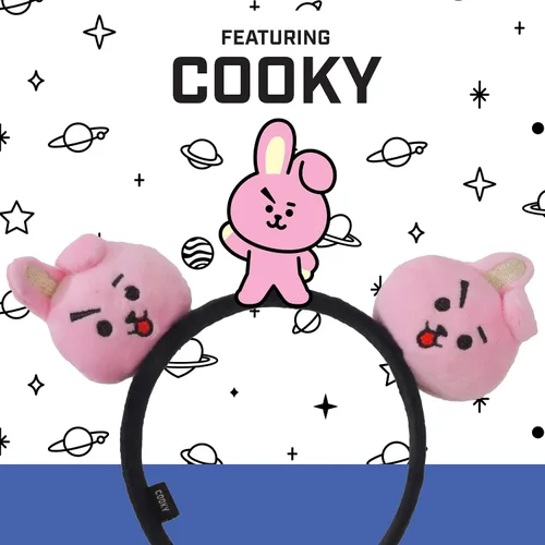 Vista 11 de Concept One BT21 LINE FRIENDS - Diadema bordada de felpa 3D para mujer, Chimmy