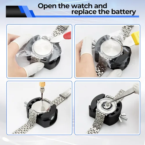 Vista 6 de Ohuhu - Kit de reparación de reloj, 192 piezas mejoradas de alta resistencia para extracción de eslabones de reloj, kit de herramientas de repuesto