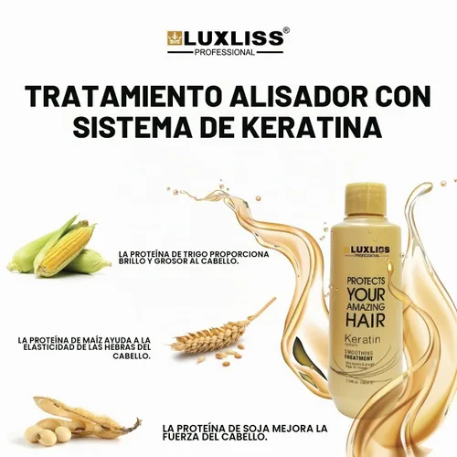 Vista 5 de Luxliss Tratamiento alisador de queratina 100 Ml-Blanco
