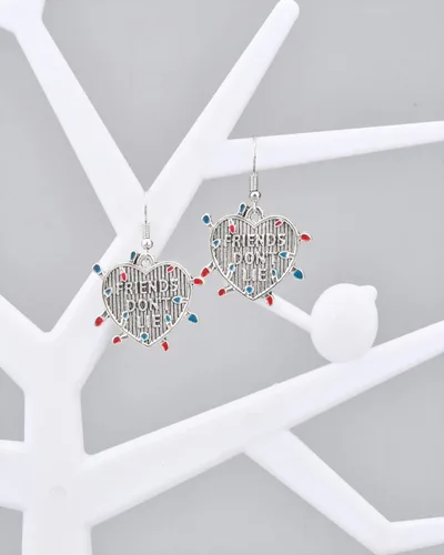 Vista 4 de Aretes Demogorgon Mundo del Revés Monstruo Bombilla del Alfabeto Aretes Colgantes Joyería Regalo para Hombres Mujeres Niñas
