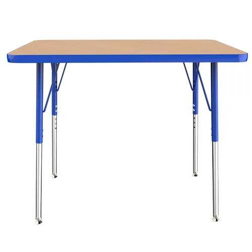 Vista 83 de FDP - Mesa rectangular para actividades escolares y de oficina (24 x 36 pulgadas), patas estándar con deslizadores giratorios, altura ajustable