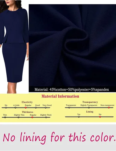 Vista 6 de VFSHOW Vestido de tubo plisado con cuello redondo para mujer, para trabajo, negocios, oficina, bodycon