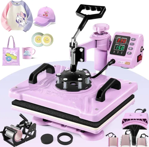Vista 9 de WHUBEFY Prensa de Calor, Máquina de Impresión de Camisetas 5 en 1 de 15"x12" Máquina de Transferencia de Calor Industrial Digital, Máquina de Prensa