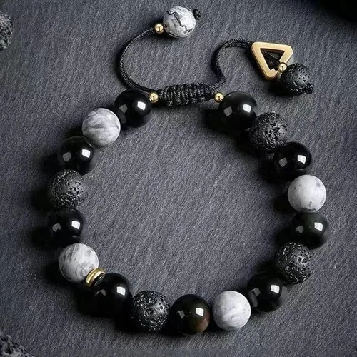Vista 9 de Pulsera de la suerte para mujeres y hombres, joyería retro sintética con cuentas de ágata, un regalo maravilloso para tus seres queridos