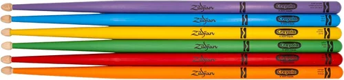 Vista 2 de Zildjian Crayola - Baquetas para niños, paquete de 6 con almohadilla