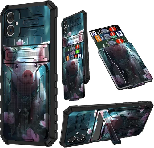 Vista 102 de Funda para Samsung A13 5G, Galaxy A13 5G con tarjetero desmontable atril resistente a prueba de golpes funda protectora para Samsung Galaxy A13 Gato