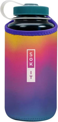 Vista 169 de Sok It BotlSok Funda para botella de agua con cubierta de neopreno aislante (Floral abstracto, se ajusta a CamelBak o Nalgene de 12 onzas)