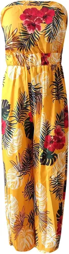 Vista 4 de OIOLOY Mono largo con hombros descubiertos y estampado floral para mujer