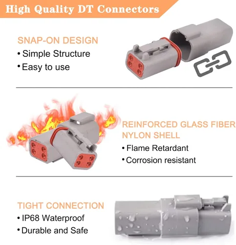 Vista 2 de 6 Kits DT Kit de conectores 2 3 4 6 8 12 pines con tamaño 16 contactos estampados IP68 impermeable automotriz conectores eléctricos enchufe