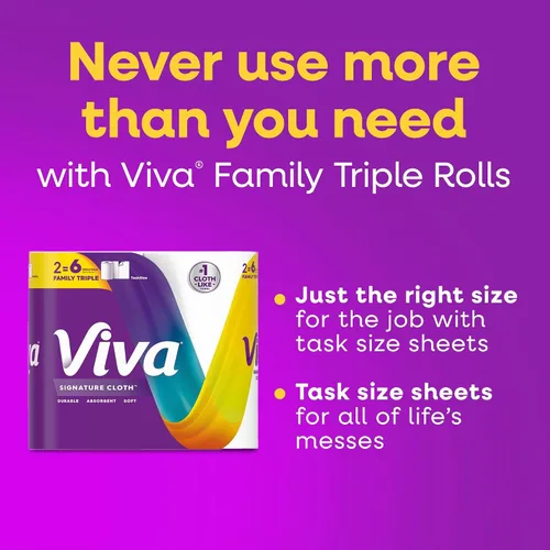 Vista 9 de Viva Signature Cloth Paper Towels, 3 Double Rolls, 86 Sheets per Roll