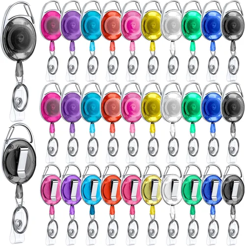 Vista 21 de Laumoi - 80 clips retráctiles para carretes de identificación Negro