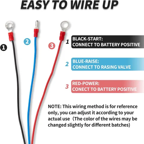 Vista 3 de ZCONIEY Interruptor de control remoto de 3 cables para remolque de descarga 12V para unidades de potencia de bombas hidráulicas de un solo efecto