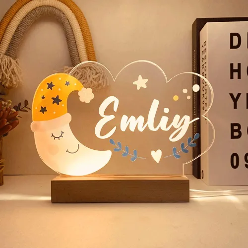 Vista 8 de Luz nocturna personalizada para bebés y niños, lámpara LED de oso con nombre personalizado para niñas y niños, luces nocturnas con nombre