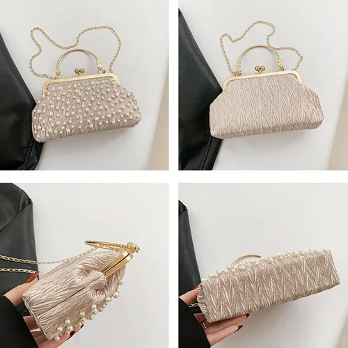 Vista 4 de Tote Bag for Women, Elegant Women's Handbag Fashionable Evening Party Purse with Metal Chain Shoulder Bag