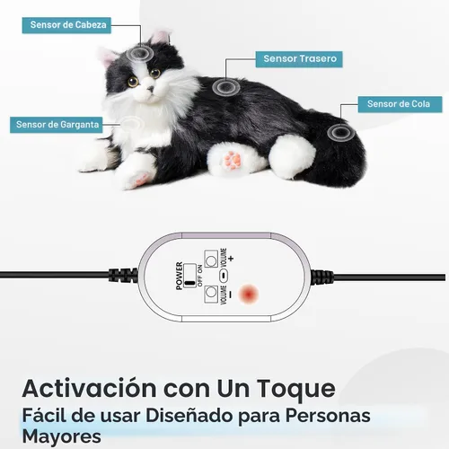 Vista 7 de Chongker - Robot interactivo compañero para mascotas, animales de peluche con peso hechos a mano, juguete de peluche con respuesta de voz, latido