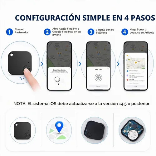 Vista 6 de Mini rastreador GPS portátil para vehículos, rastreador GPS indetectable, sin tarifa mensual/sin tarjeta SIM, dispositivo rastreador para niños 1