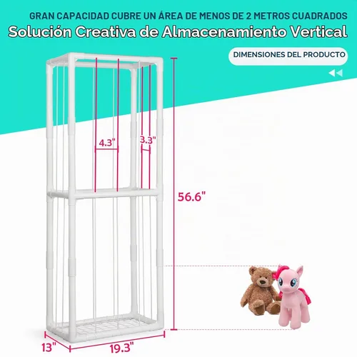 Vista 6 de Soporte para animales de peluche de PVC, color blanco