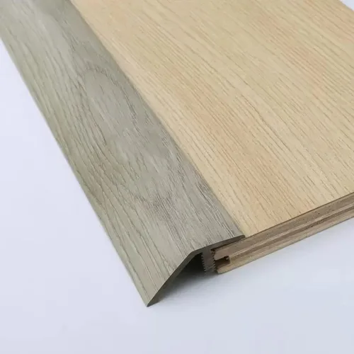 Vista 7 de Transición de piso de PVC para suelos irregulares de transición 1/2, reductor de umbral de puerta de interior y exterior con grano de madera, 36