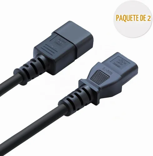 Vista 2 de CableCreation Paquete de 2 cables de extensión de alimentación PDU C14 a