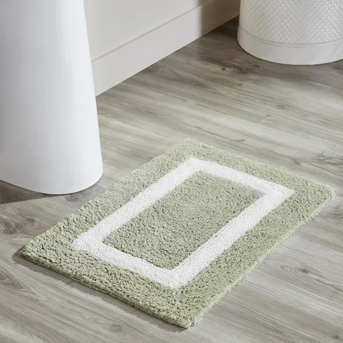 Vista 104 de Better Trends - Alfombra de baño 100% algodón reversible, altamente absorbente y lavable a máquina, suave, tapete de ducha para piso de baño