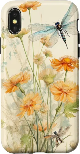 Vista 5 de Cute Vintage Illustration Daisy Flowers Dandelion Dragonfly Case for iPhone 17