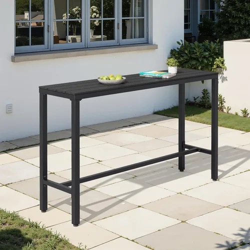 Vista 9 de Crestlive Products Mesa de bar al aire libre, mesa rectangular de 55 pulgadas de altura para mostrador de patio, mesa de pub alta con parte superior