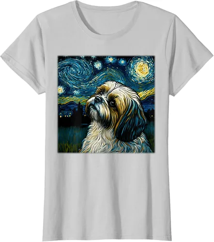 Vista 18 de Camiseta Surrealism Starry Night Shih Tzu Dog