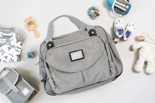 Vista 7 de Beaba Geneva - Bolsa de pañales multifunción para bebé, incluye correa extraíble para cochecito, cambiador y bolsa aislada, (gris)