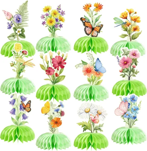Vista 7 de Decoraciones de Acción de Gracias, decoraciones de mesa de otoño, papel 3D de pavo, panal de abeja para otoño, cosecha, fiesta, cocina, mesa