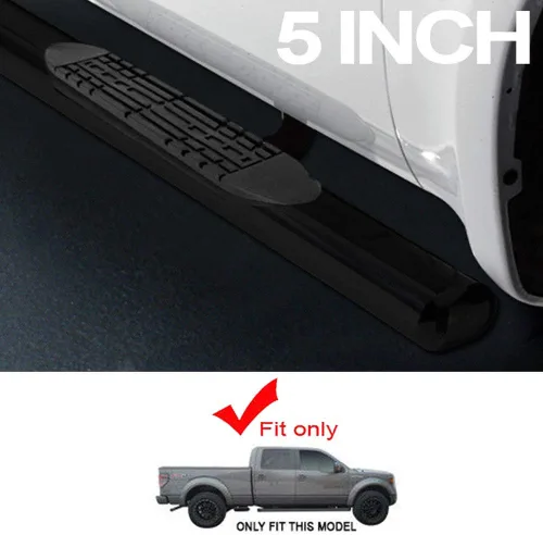 Vista 2 de para Ford F150 F250 F350 F450 F550 Crew/Superduty Crew Cab 5" Heavy Duty HD Oval Black Blk Side Step NERF Bars Rail Running Board