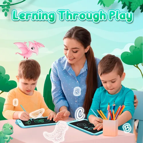 Vista 7 de CHEERFUN Tableta de escritura LCD para niños: tablero educativo de dibujo de garabatos de aprendizaje, juguetes de dinosaurio para niños pequeños
