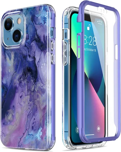 Vista 35 de Esdot Funda protectora para iPhone 13 Mini con protector de pantalla integrado, protección de grado militar con diseños de moda para mujeres