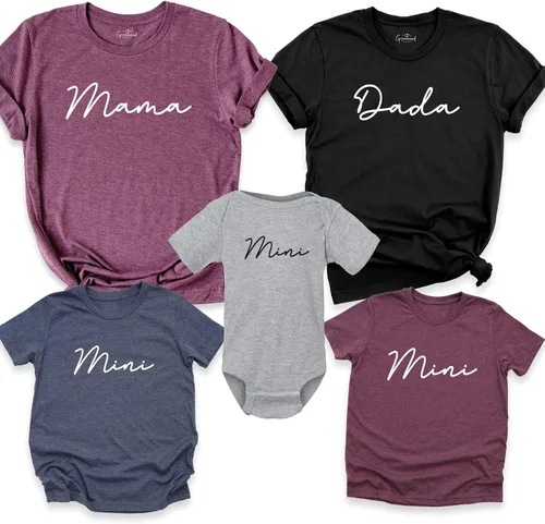 Vista 7 de Camisetas para mamá y mini, camiseta a juego para mamá y yo, camiseta familiar de mamá mini papá, regalo para madre e hija, regalo del día