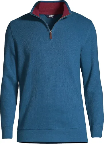 Vista 4 de Lands' End Bedford - Suéter acanalado con 14 de cremallera para hombre.