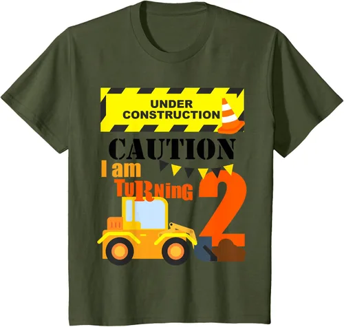 Vista 14 de Camiseta para niño de 2 años de edad con excavadora de cumpleaños para niños de 2ª construcción, Blanco, Kids 2